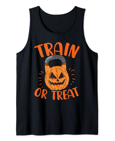 Discover Pumpkin Kettlebell Halloween Trick Or Treat Gym Class Tank Top