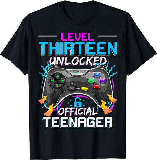 Discover Level 13 Unlocked Official Teenager Video Game 13th Birthday T-Shirt