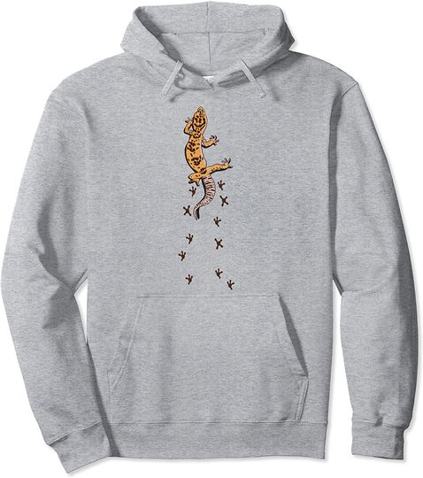 Discover Leopard Gecko Tracks Lizard Pullover Hoodie