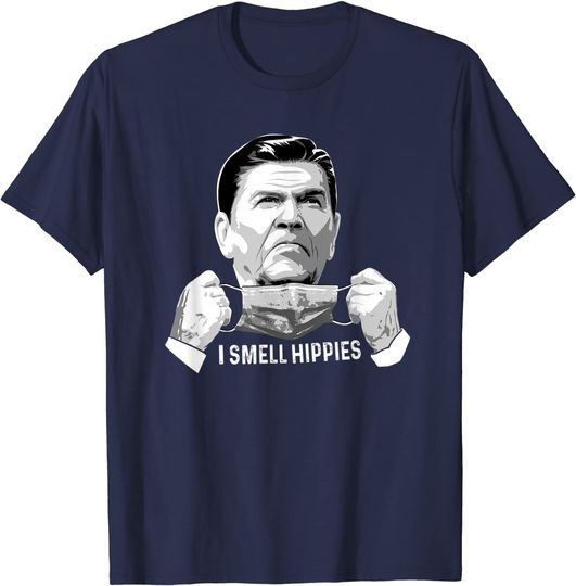 Discover Vintage I Smell Hippies Funny Ronald Reagan T-Shirt