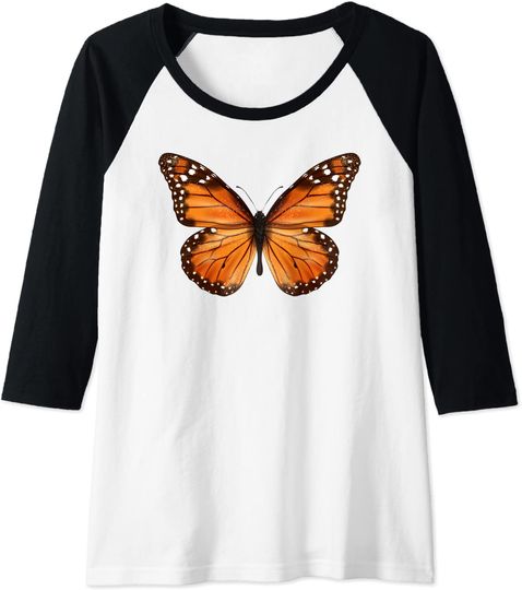 T-Shirt Manga 3/4 Raglan Presente Ideal Borboleta