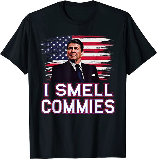 Discover Ronald Reagan I Smell Commies Republican Democrats USA T-Shirt