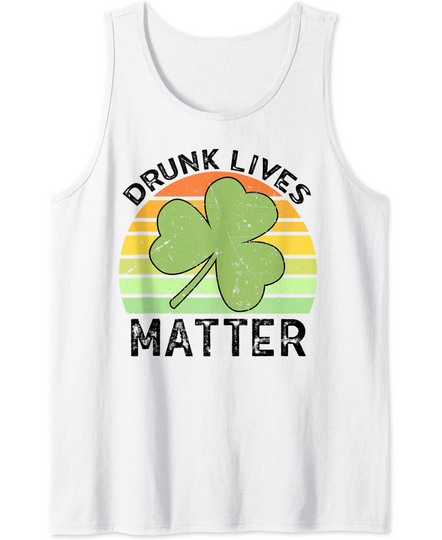 Discover Vintage Drinking Saint Patricks Drunk Lives Matter Tank Top