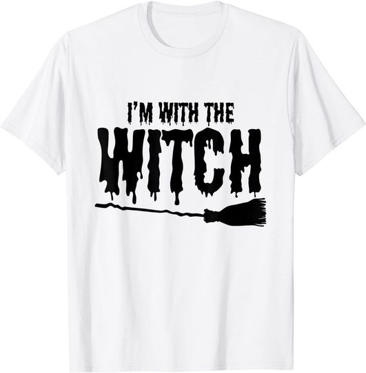 Discover I'm With The Witch Couple Halloween Costume Scary T-Shirt