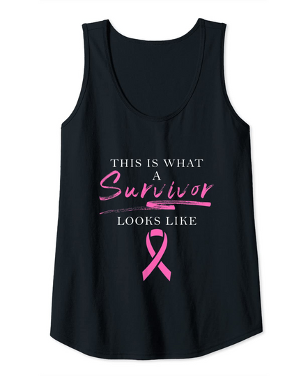 Discover Cancer Survivor Women Gift Pink Ribbon Breast Cancer Tank Top