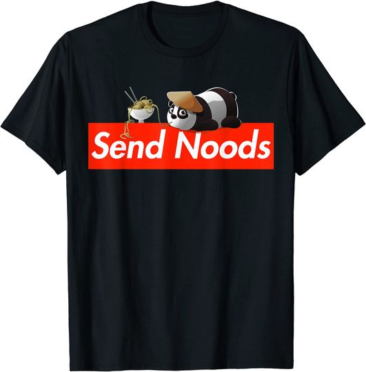 Discover Send Noods Funny Kawaii Panda Eating Pho Ramen Soup Noodle T-Shirt