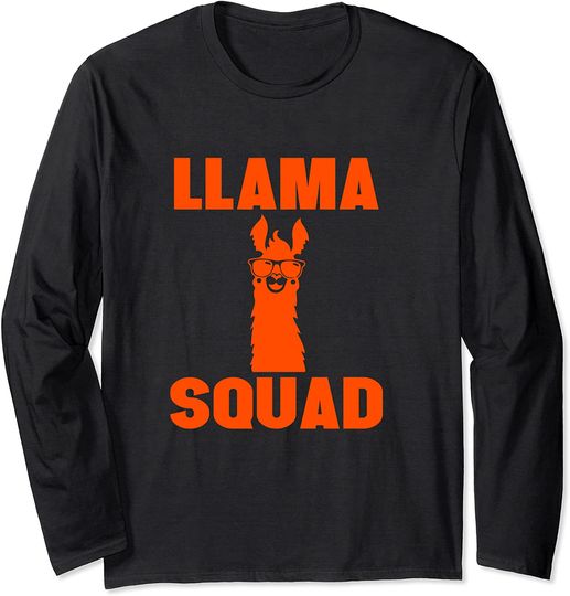 Discover Llama Lover Gifts Llama Squad Long Sleeve T-Shirt