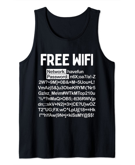 Discover Free Wifi Impossible Password Hidden Message Meme Tank Top