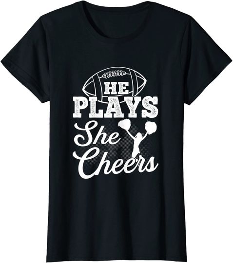 Discover Womens Cheer Mom Football Son Cheerleading Daugher Cheer T-Shirt