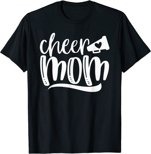Discover Womens Cheer Mom Shirt, Megaphone with Heart Accent, Women