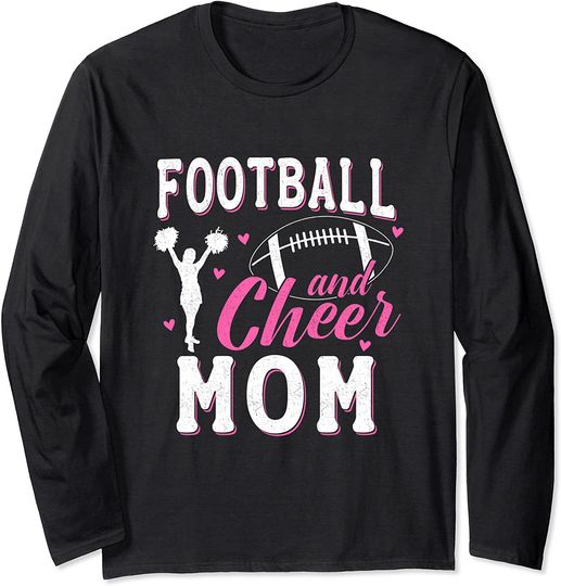 Discover Funny Cheerleading Mom Football and Cheer Mom Long Sleeve Sweatshirt