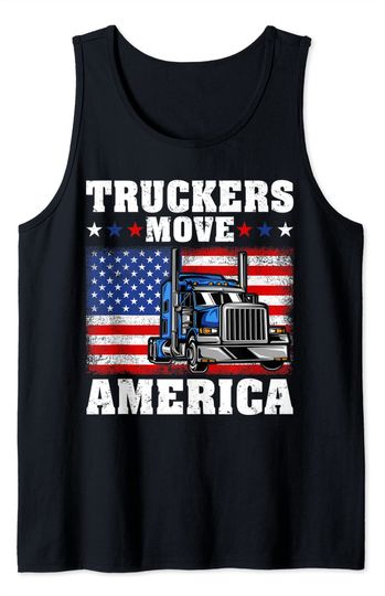 Discover Truck Driver American Flag Tank Top