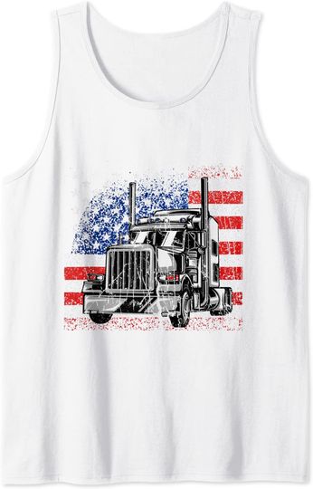 Discover Truck Driver American Flag Tank Top