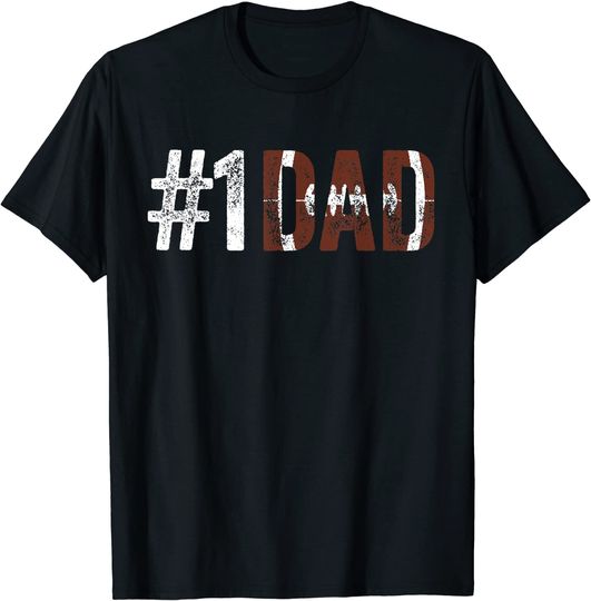 Discover Mens #1 Dad T Shirt Football Lover Daddy Gift from Son Daughter
