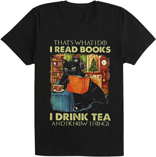 Discover Black Cat That's What I Do I Read Books Halloween I Drink Coffee Shirt