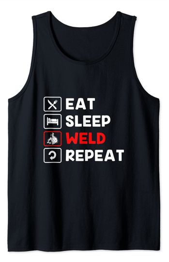 Discover Eat Sleep Weld Repeat Tank Top
