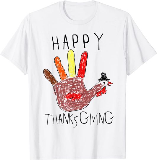 Discover Turkey Hand Design Happy Thanksgiving Day T-Shirt