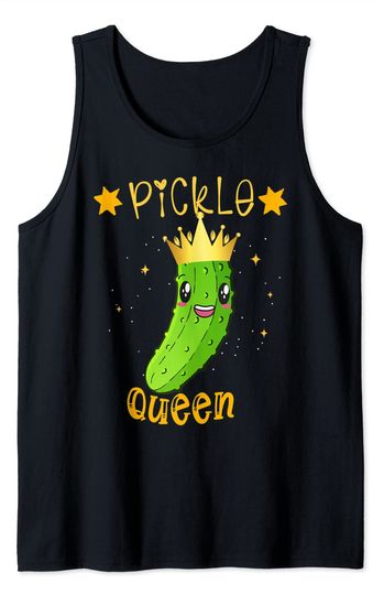 Discover Cute Vegetable Vegan Pickle Queen Cucumber Halloween Costume Tank Top