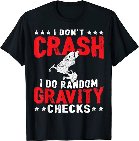 Discover Snowmobile Crash Gravity Checks Snowmobiling Sled T-Shirt