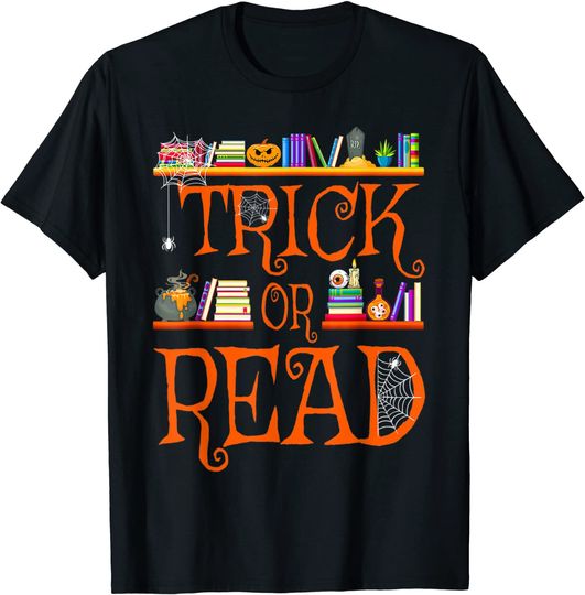 Discover Librarian Trick Or Read Library Event Halloween Book T-Shirt