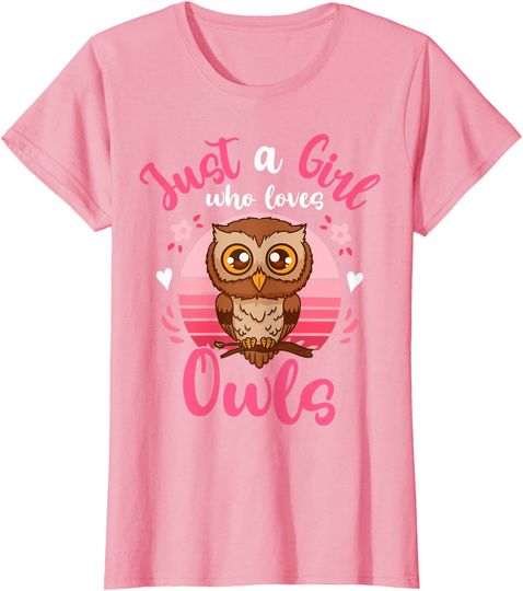 Discover Just a Girl Who Loves Owls T-Shirt