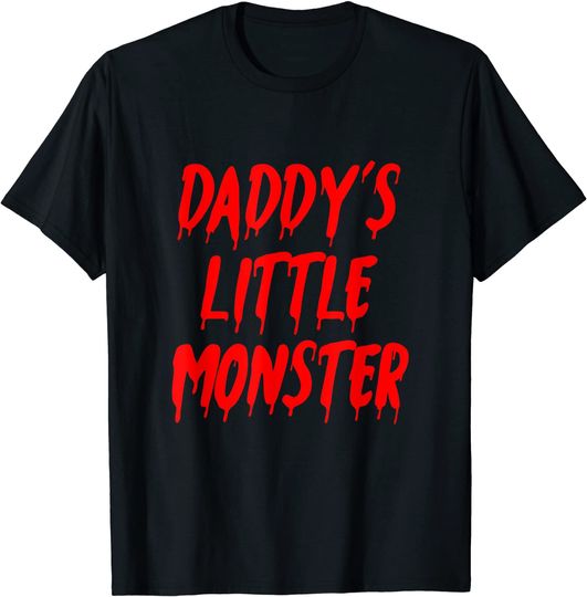 Discover Daddys Little Monster Halloween Blood Red T-Shirt