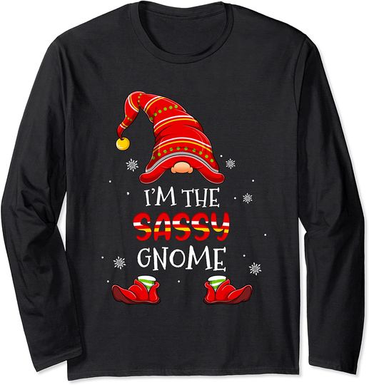 Discover Sassy Gnome Christmas Pajama Matching Family Long Sleeve