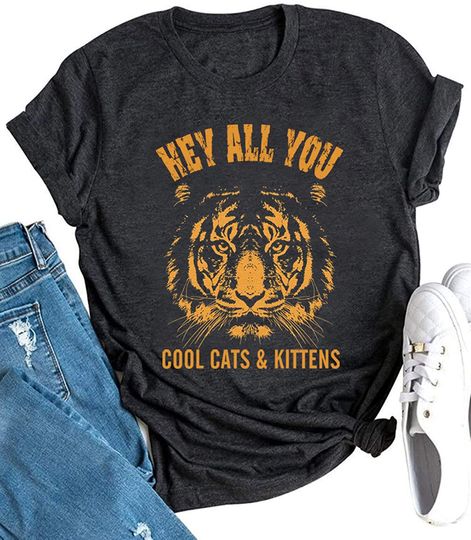 Discover Vintage Tiger T Shirt for Women Funny Graphic Tee