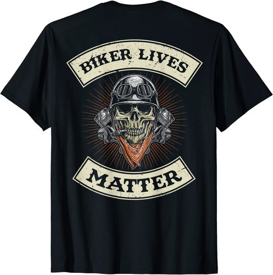 Discover Biker Lives Matter Motorcycle Quotes Skull Flames T-Shirt