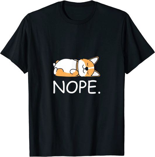 Discover Corgi Lazy Corgi Butt Nope Dog T-Shirt
