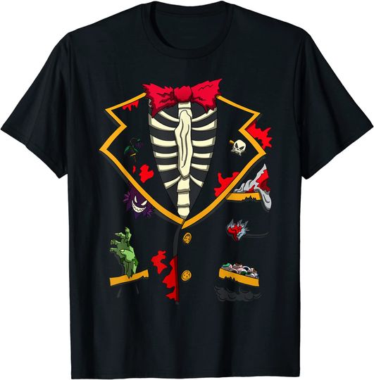 Discover Skeleton Tuxedo Tux Creepy Halloween Costume T-Shirt