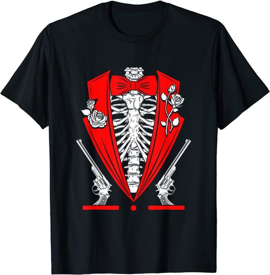 Discover Halloween Skeleton Tuxedo Party T-Shirt