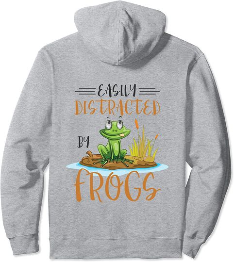 Discover Easily Distracted by Frogs Pullover Hoodie