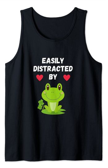 Discover Easily Distracted by Frogs, Frog Lover Tank Top
