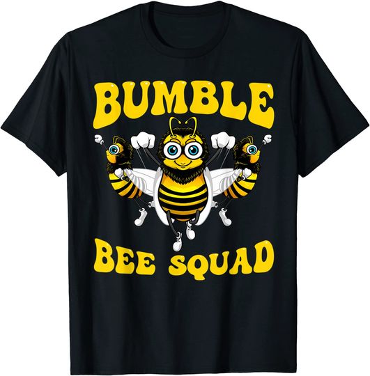 Discover Funny Bumble Bee Design For Kids Men Women Bee Squad Buddies T-Shirt