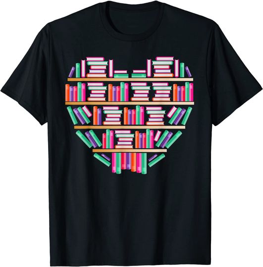 Discover Book Reading Club Librarian Love Heart T-Shirt
