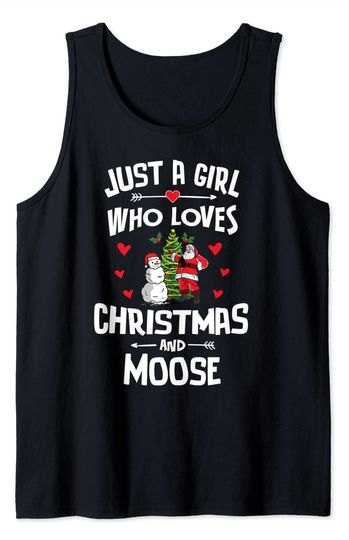 Discover Just A Girl Who Loves Christmas And Moose Gift Women Tank Top