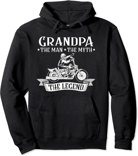 Discover Motorcycle Grandpa The Man The Myth The Legend Biker Pullover Hoodie