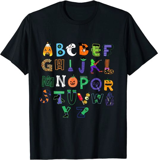 Discover Teachers Halloween Alphabet ABC T-Shirt
