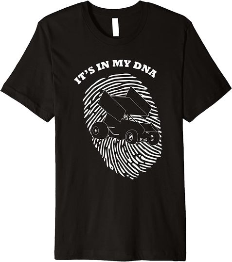 Discover It's In My DNA Sprint Car Racing Race Fingerprint T-Shirt