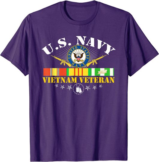 Discover US Navy Vietnam Veteran USA Flag Vietnam Vet Flag T-Shirt