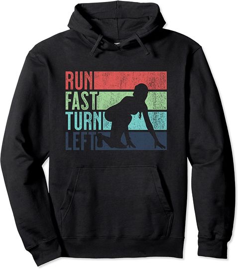 Discover Run Fast Turn Left Sprint Dash Runners 100m Pullover Hoodie