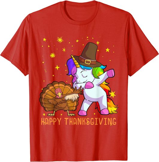 Discover Cute Unicorn Thanksgiving Shirt For Girls Pilgrim Hat Turkey T-Shirt