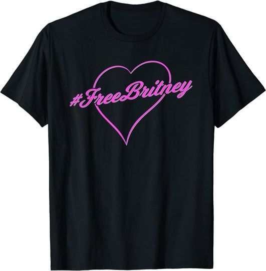 Discover #FREEBRITNEY FREE BRITNEY MOVEMENT HASHTAG PINK HEART T-Shirt
