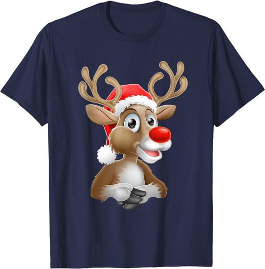 Discover Santa Claus Christmas Rudolph Reindeer Red Nosed Render T-Shirt