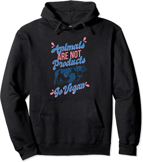 Discover Vegan Friends Not Food Cow Lover Plant Based Animals Pullover Hoodie