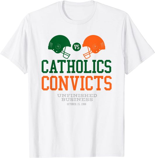 Discover Catholics VS Convicts 1988 Classic Vintage T-Shirt