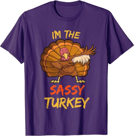 Discover Sassy Turkey Matching Family Group Thanksgiving Party T-Shirt