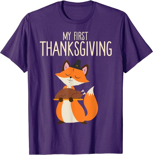 Discover Fox My First Thanksgiving Baby Clothes Toddler Boys Girls T-Shirt