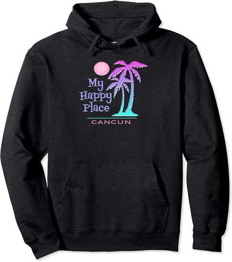 Discover Cancun Souvenir Hoodie Palm Tree Happy Beach Sweatshirt